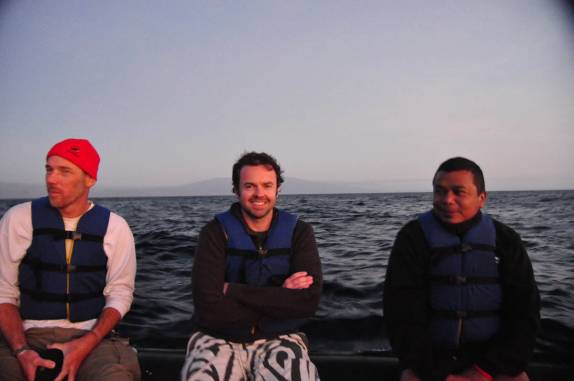 Friso, Rafa e o nosso guia Edwin na Isla Isabel, em Galápagos